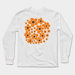 Orange flower power Long Sleeve T-Shirt